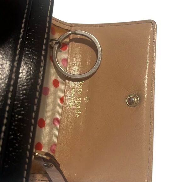 Kate Spade Black Leather Key Fob Zip Coin Bifold Wallet - Picture 13 of 15